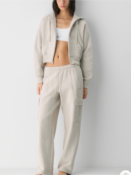 TNA Pants - TNA Cozy Fleece Mega Cargo Pants in Heather Ecru